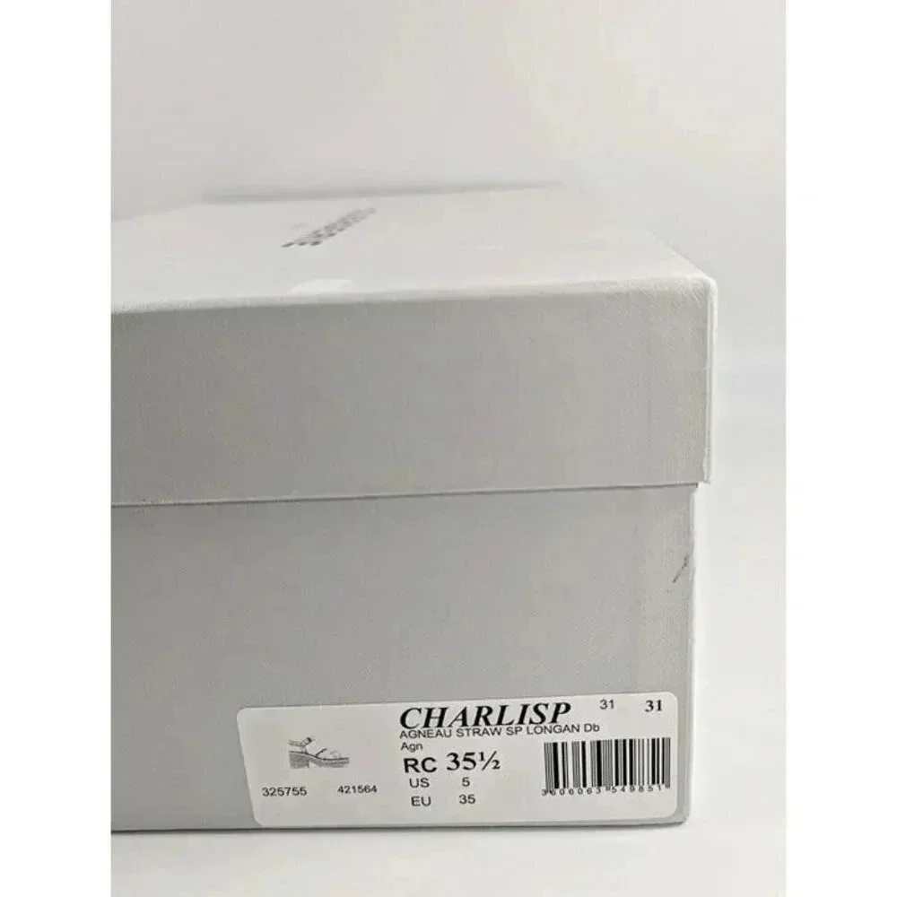Clergerie Women's Charline Crisscross Stitch Platform Sandal Size 35.5 MSRP $625